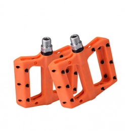 Bicycle Pedals Mountain Bike Accessories - Flat Cycling Bearings Footboard Non-Slip Surface Orange