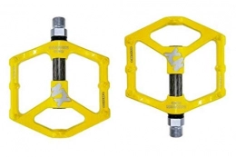 Donglinshangcheng Spares Bicycle pedals, mountain bike pedals Bicycle Pedals For MTB Road Cycling MTB Bicycle Pedal 3 Bearing Outdoor Cycling Accessories Suitable for general mountain bikes, road bikes, c ( Color : Yellow )