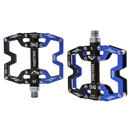 JBHURF Mountain Bike Pedal Bicycle pedals, mountain bike pedals, bicycle pedals light aluminum alloy 3-bearing with large , mountain bike pedals, flat aluminum alloy platform, sealed DU bearing axle, 9 / 16 inch ( Color : Blue )