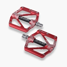 SUFUL Spares Bicycle Pedals - Mountain Bike Pedals - Road Pedals with Ultralight Non-slip Aluminium Alloy Platform, Chromium Molybdenum Steel Bearings, Trekking Pedals with Axle Diameter 9 / 16 Inch (Red)