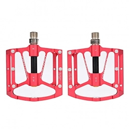 LIZHAIMING Spares Bicycle Pedals, Mountain Cycling Wide Platform Pedals Bike Pedals Aluminum Anti-Slip Durable Sealed Bearing Axle for Mountain Bike Road Bicycle 2 Pcs- red