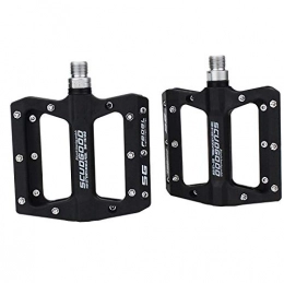 BGGPX Spares Bicycle Pedals Nylon Fiber Light Mountain Bike Pedal 4 Colors Big Foot Road Bike Bearing Pedals Cycling Parts (Color : BLACK)