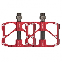 DC CLOUD Mountain Bike Pedal Bicycle Pedals Road Bike Bicycle Pedals Mountain Bike Super Light Flat Pedal Trekking Pedals Wide Platform Pedal With Good Lubricating Effect For Mountain Bikes 87c red, free size