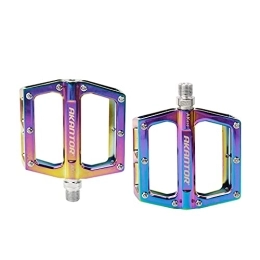 RWEAONT Mountain Bike Pedal Bicycle Pedals Ultralight CNC Aluminum Alloy Colorful Hollow Anti skid Bearing Mountain Bike Foot Pedal Bicycle Parts (Color : Color)