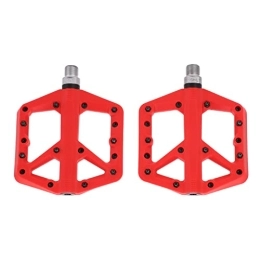 Cait Mountain Bike Pedal Bicycle Platform Pedals, Flat Mountain Bike Pedal Waterproof Wear Resistant for City Bikes for Road Bikes for Folding Bikes(red)
