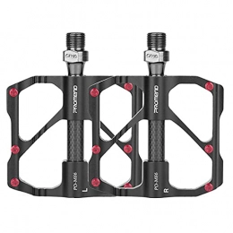 Winich Spares Bike Bicycle Pedals, Anti-Slip Pins, Mountain Bike pedals, Non-Slip Durable Ultralight Mountain Bike Flat Pedals, 3 Bearing Pedals, Road Bike Pedals Wide-pitch Fit (Black)