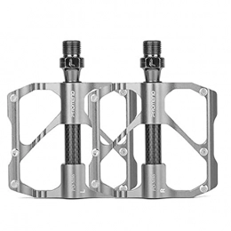 Winich Spares Bike Bicycle Pedals, Anti-Slip Pins, Mountain Bike pedals, Non-Slip Durable Ultralight Mountain Bike Flat Pedals, 3 Bearing Pedals, Road Bike Pedals Wide-pitch Fit (Sliver)