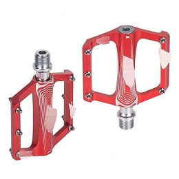 BUYD Mountain Bike Pedal Bike Bicycle Pedals Folding Bicycle Pedals Aluminium Alloy Flat Bicycle Platform Pedals Anti-skid Mountain MTB Bike Pedals Cycling Road Pedals Aluminum Alloy (Color : Red)
