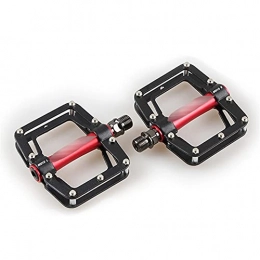 BUYD Mountain Bike Pedal Bike Bicycle Pedals GC-010 DU Sealed Bearing Cycle Pedals 305g 3 Colors Aluminum Alloy Platform 9 / 16" CR-MO Spindle Pedal Bicycle Parts Aluminum Alloy (Color : Black Red)