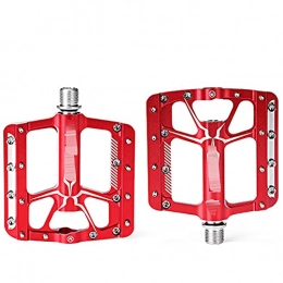 BUYD Mountain Bike Pedal Bike Bicycle Pedals Mountain Bicycle Pedals Ultralight Sealed Bearings MTB Pedals Aluminium Alloy Bike Pedals Flat BMX Cycling Accessories Aluminum Alloy (Color : Red)