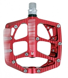 BUYD Mountain Bike Pedal Bike Bicycle Pedals Mountain Bike Sealed Pedals Anodizing CNC Aluminum Body for MTB Road Bicycle 3 Bearing Non-Slip Flat Pedal Aluminum Alloy (Color : Red)