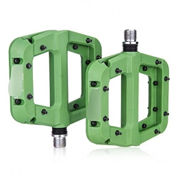 BUYD Spares Bike Bicycle Pedals MTB Bike Pedal Nylon 2 Bearing Composite 9 / 16 Mountain Bike Pedals High-Strength Non-Slip Bicycle Pedals Surface Compatible with Road BMX MT Aluminum Alloy (Color : Green)