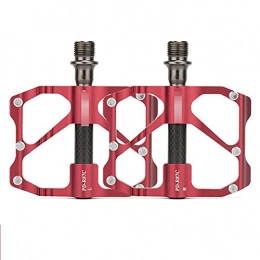 BUYD Mountain Bike Pedal Bike Bicycle Pedals Mtb Pedal Quick Release Road Bicycle Pedal Anti-slip Ultralight Mountain Bike Pedals Carbon Fiber 3 Bearings Aluminum Alloy (Color : Road Pedal Red)