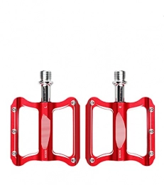 BUYD Spares Bike Bicycle Pedals Ultralight Pedal CNC MTB Mountain Bike Racing Bicycle Pedals Big Foot Anti-slip Road Bike Sealed Bearing Pedals Bicycle Parts Aluminum Alloy (Color : Red)