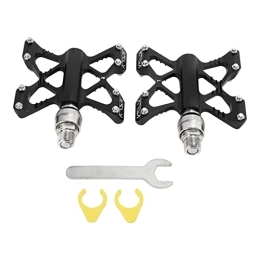 Bigking Spares Bike Pedal, 1 Pair Litepro K5 Bicycle Quick Release Pedals Aluminum Alloy Bike Bearing Pedals for Road Mountain Folding Bikes(BLACK)