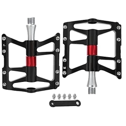 Bigking Spares Bike Pedal, 1 Pair of Aluminum Alloy Mountain Road Bike Pedals Lightweight Bicycle Replacement Parts(Black)