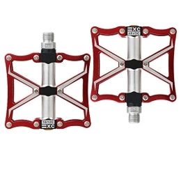 Xiejuanjuan Mountain Bike Pedal Bike Pedal Accessories Bicycle Pedal Cycling Equipment Bearing Palin Mountain Bike Pedals Non-Slip Pedal for BMX MTB (Color : Red)