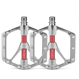 LIROUNT Mountain Bike Pedal Bike Pedal, CNC Machined Aluminum Alloy Body, Titanium Alloy Shaft Bearings Are Lightweight, MTB BMX Cycling Bicycle Pedals (Silver)
