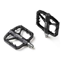 SOWUDM Mountain Bike Pedal Bike Pedal Mountain Bike Pedals Platform Bicycle Flat Alloy Pedals 9 / 16" Sealed Bearings Pedals Non-Slip Alloy Flat Pedals Mountain Bike Pedals (Color : A012 Black)
