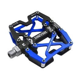 SOWUDM Spares Bike Pedal Mountain MTB Bike Wide Pedals 9 / 16" Cycling Sealed 3 Bearing Pedals CNC Machined Lubricated Sealed Bearing Platform Pedals Mountain Bike Pedals (Color : Black and Blue)