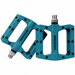 FSJD Spares Bike Pedal Nylon Fiber Non-Slip 9 / 16-Inch Bicycle Wide Platform Pedals for Road Mountain Bike, Blue, 10.5cm×12.3cm×2cm