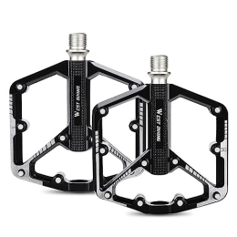 Dxcaicc Mountain Bike Pedal Bike Pedals, 3 Sealed Bearings Bicycle Pedals, Non-Slip Aluminum Replacement Pedals for Universal Mountain Bike Road Bike, Black