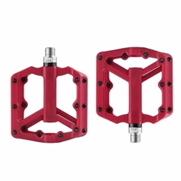 Generic Mountain Bike Pedal Bike Pedals, 3 Sealed Bearings Mountain Bike Pedals, Super Anti-skid Surface Screw Thread, Spindle Road Bike Pedals Hollow design for lightweight riding, dark red