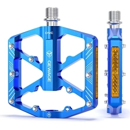 GEWAGE Spares Bike Pedals 9 / 16 Inch - Bicycle Pedals with Reflectors - 3 Sealed Bearings MTB Pedals Wide Platform Pedals for Mountain Bike, BMX, Road Bike Pedals (Blue)