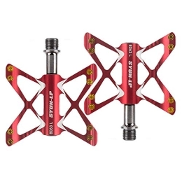 Feixunfan Mountain Bike Pedal Bike Pedals Aluminum Alloy 3 Bearing Bicycle Butterfly Pedal 9 / 16 Inch Lightweight Flexible Mountain Bike Pedal for MTB BMX Mountain Road Bike (Color : Red)