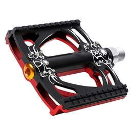 BEP Mountain Bike Pedal Bike Pedals, Aluminum Alloy 3 Bearing Widen Pedal with Non Slip Nail for Mountain Road Trekking Bike, Color Matching