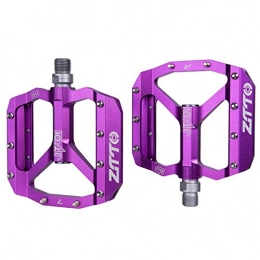 AILOVA Spares Bike Pedals, Aluminum Alloy Bearing Comfortable Wide Palin Pedals for Outdoor Mountain Cycling (Purple)