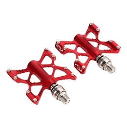 Alomejor Mountain Bike Pedal Bike Pedals, Aluminum Alloy Bicycle Quick Release Pedals for Cycling Mountain Bike Road Bike Folding Bike(Red (boxed))