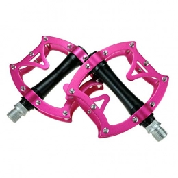 BEP Mountain Bike Pedal Bike Pedals, Aluminum Alloy CNC Technology Oxidation Treatment Widen Pedals with Non Slip Nail for Mountain Road Trekking Bike, Pink