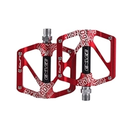 Generic Mountain Bike Pedal Bike Pedals Aluminum Alloy Non-slip Super Light Mountain Bike Pedal Bearing Platform Road Mountain Large Area Bicycle Pedal Mtb Pedals (Color : Red)