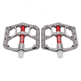 Boquite Mountain Bike Pedal Bike Pedals, Aluminum Alloy Pedals, Bike Pedal Lightweight Aluminium Alloy Bearing Pedals for Bicycle(silver)