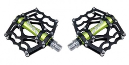 AILOVA Spares Bike Pedals, Aluminum Mountain Bike Pedals Bicycle Indoor Spinning Bicycle Anti-slip Pedals (Black green)