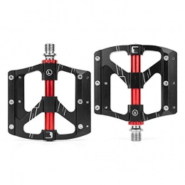 BEP Spares Bike Pedals, Anodized Aluminum Process Aluminum Pedal with 3 Peilin Bearings for Mountain Road Trekking Bike, Black