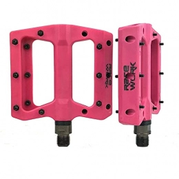 NZKW Spares Bike Pedals, Anti-slip Lightweight Nylon Fiber Sealed Bearing Cycling Platform Plat Pedals, For Mountain Bikes / Road Bicycles / BMX / MTB(Pink)