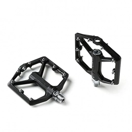 BaoYPP Spares Bike Pedals Bearing Mountain Bike Pedals Platform Bicycle Flat Alloy Pedals Pedals Alloy Flat Pedals Easy to Install (Color : Black, Size : 10x11.8x1.3cm)