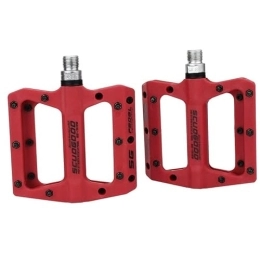 ComfYx Mountain Bike Pedal Bike Pedals Bicycle Pedals Nylon Fiber Ultra-light Mountain Bike Pedal 4 Colors Big Foot Road Bike Bearing Pedals Cycling Parts Mountain Bike Pedals (Color : Red)