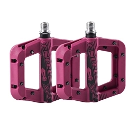 Generic Mountain Bike Pedal Bike Pedals Bicycle Pedals Shockproof Mountain Bike Pedals Non-Slip Lightweight Nylon Fiber Bicycle Platform Pedals For MTB 9 / 16 Inches Mtb Pedals (Color : Purple)
