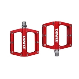 YOIQI Mountain Bike Pedal Bike Pedals Bicycle Pedals Ultralight Aluminum Alloy Colorful Hollow Anti-skid Bearing Mountain Bike Accessories MTB Foot Pedals Pedals (Color : RED-A pair)
