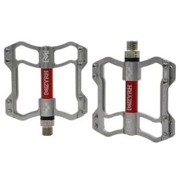 AMWRAP Mountain Bike Pedal Bike Pedals Bike Pedals Bicycle Pedal Non-Slip MTB Pedals Aluminum Alloy Flat Applicable Waterproof Bike Accessories Mountain Bike Pedals (Color : S11-titanium red)