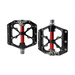 Naisde Spares Bike Pedals, Bike Pedals Universal Mountain Bicycle Pedals Platform Cycling Ultra Sealed Bearing Aluminum Alloy Flat Pedals Red Black 1PC
