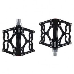 BEP Spares Bike Pedals, CNC Process Aluminum Alloy 3 Peilin Bearing Pedal with Non Slip Nail for Mountain Road Trekking Bike, Black