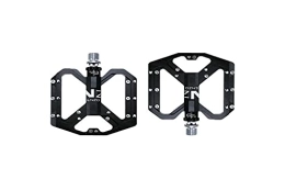 BANGHA Mountain Bike Pedal Bike Pedals, Cycling Bike Pedals Mountain Non-Slip Bike Pedals Platform Bicycle Flat Alloy Pedals 9 / 16" 3 Bearings For Road MTB Fixie Bikes (Color : Black)