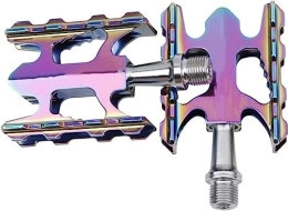 LIPUSE Spares Bike Pedals，Cycling Pedals， Mountain BMX Universal Bicycle Pedal Folding Bike Pedal Sealed Bearing Road Bike Anti-Slip (Color : Rainbow, Size : 11.15x6.2cm)