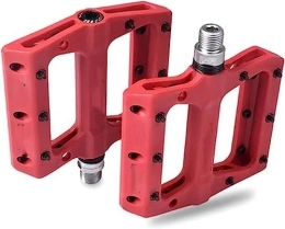 LIPUSE Mountain Bike Pedal Bike Pedals，Cycling Pedals， Mountain MTB Bicycle Part for Cycling Bike Bicycle Pedal Sealed Bearing Pedals Anti-Slip (Color : Rood, Size : 12.4x10.7cm)