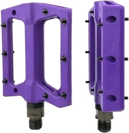 LIPUSE Spares Bike Pedals，Cycling Pedals， MTB Nylon Pedals 9 / 16" Mountain Wide Flat Platform Pedals Lightweight 363g (Color : Purple)