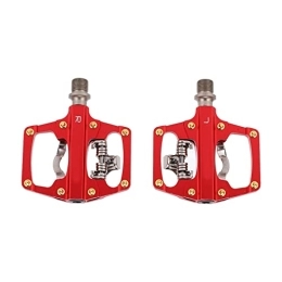 RiToEasysports Spares Bike Pedals, Dual Sided Platform Multi Use Bike Pedal with Cleats Replacement for SPD Mountain Bike Bicycle Sealed Clipless Pedals for Outdoor Cycling(Red (boxed)) Bicycles And Spare Parts Ride